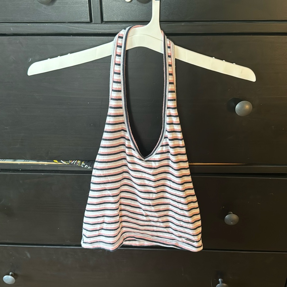 hollister striped halter top